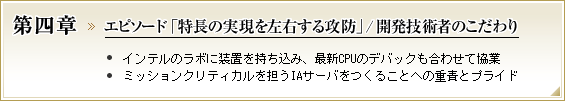 第四章 エピソード「特長の実現を左右する攻防」/開発技術者のこだわり