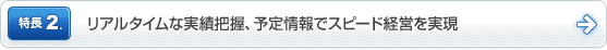 特長2. リアルタイムな実績把握、予定情報でスピード経営を実現