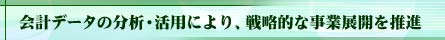 会計データの分析・活用により、戦略的な事業展開を推進