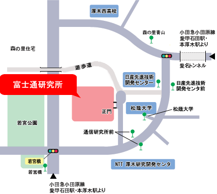 厚木地区への地図 厚木地区への地図