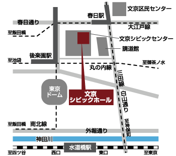 文京シビックホールの地図