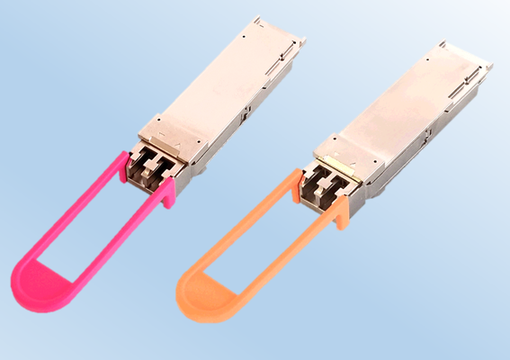 A photo of 100G QSFP28 Transceivers