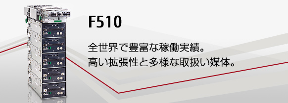 F510。全世界で豊富な稼働実績。高い拡張性と多様な取扱い媒体。