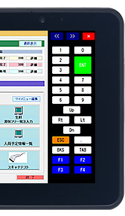 Patio720タブレットのスクリーンテンキー表示例