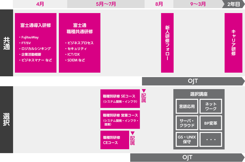 2年間の充実した新人育成プロセス