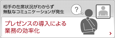 相手の在席状況がわからず無駄なコミュニケーションが発生 プレゼンスの導入による業務の効率化