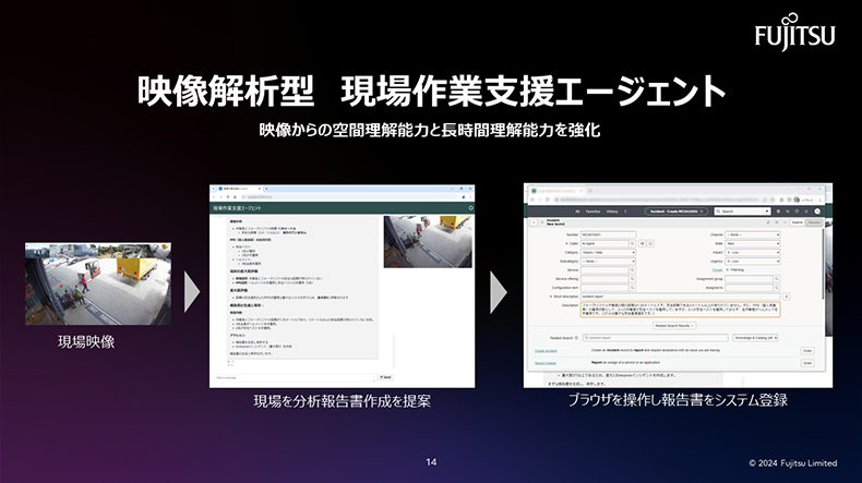 映像解析型 現場作業支援エージェントのサンプル画像