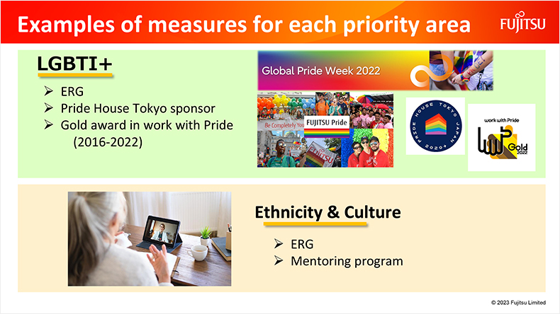 Examples of measures for each priority area(LGBTI+, Ethnicity & Culture)