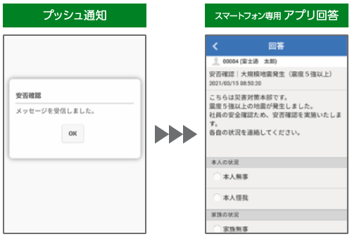 スマートフォン専用アプリからの回答