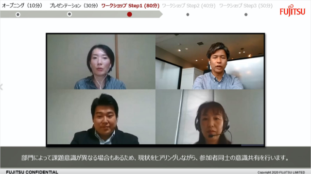 「参加メンバーの部門によっても課題意識が異なる場合もあります。そこで現状をヒアリングしながら、参加メンバーの意識を共有します」