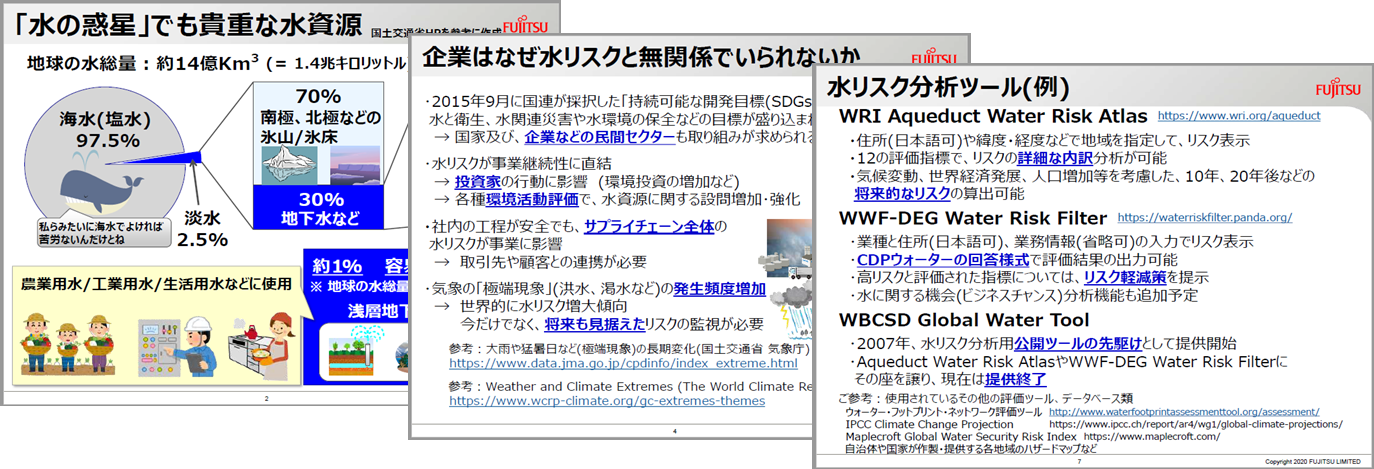 企業と水リスク評価の資料より一部抜粋