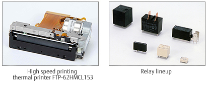 Two pictures; 1: High speed printing thermal printer FTP-62HMCL153 2: Relay lineup Two pictures; 1: High speed printing thermal printer FTP-62HMCL153 2: Relay lineup