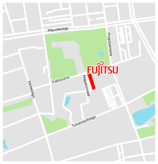 Fujitsu in Lodz map Fujitsu in Lodz map