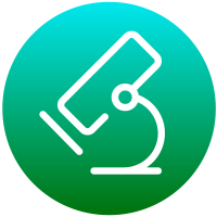 Illustrated logo featuring a magnifying glass symbolizing data testing
