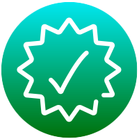  Illustrated logo featuring a check mark in a star-shape feature, symbolizing a proof of concept.