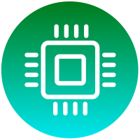 Illustrated logo symbolizing hardware and servers.