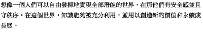 想象壹個人們可以自由發揮他們的全部潛能的世界