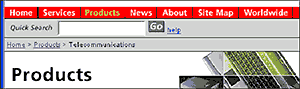 a navigation bar that highlights the current position a navigation bar that highlights the current position