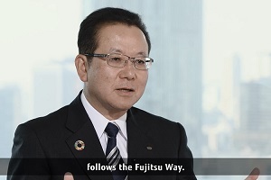 President Tanaka talking about the Fujitsu Way