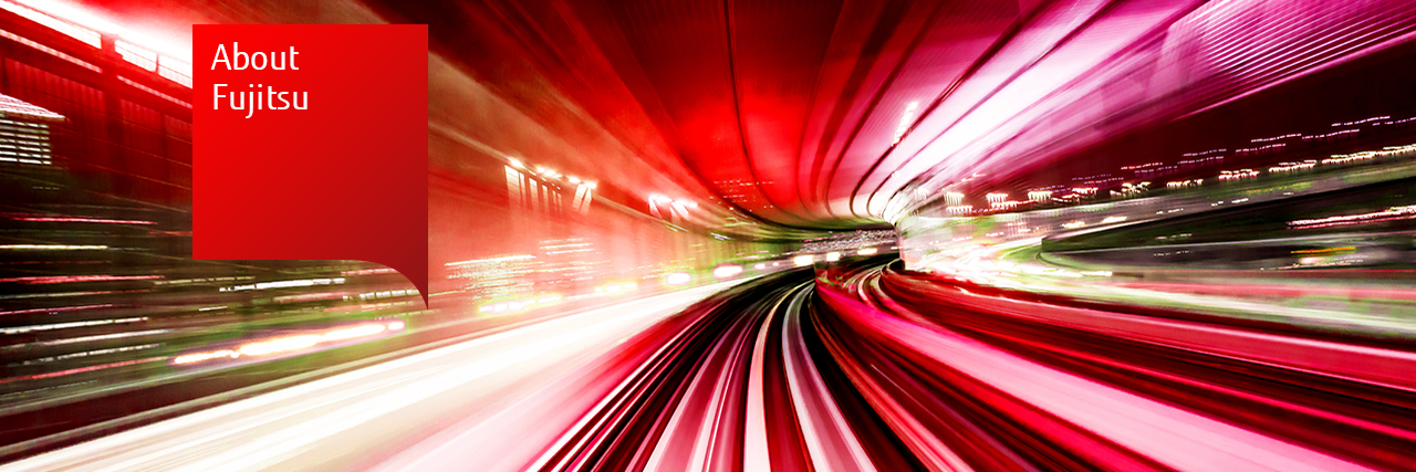 About Fujitsu: illustration of streaming lights